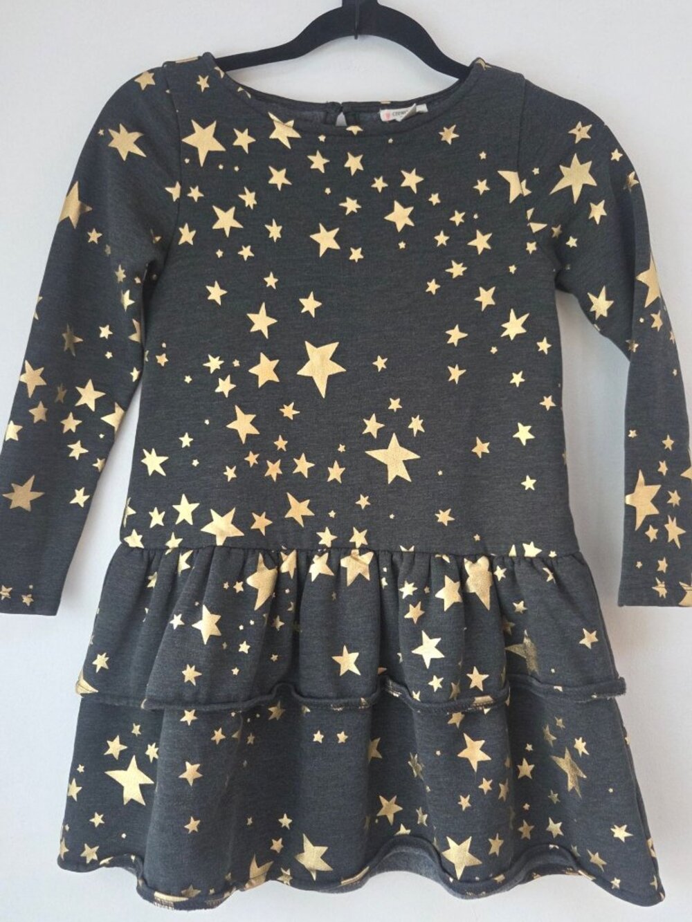 Crewcuts J. Crew Star Print Stretch Knit Dress Tiered Skirt Girls M